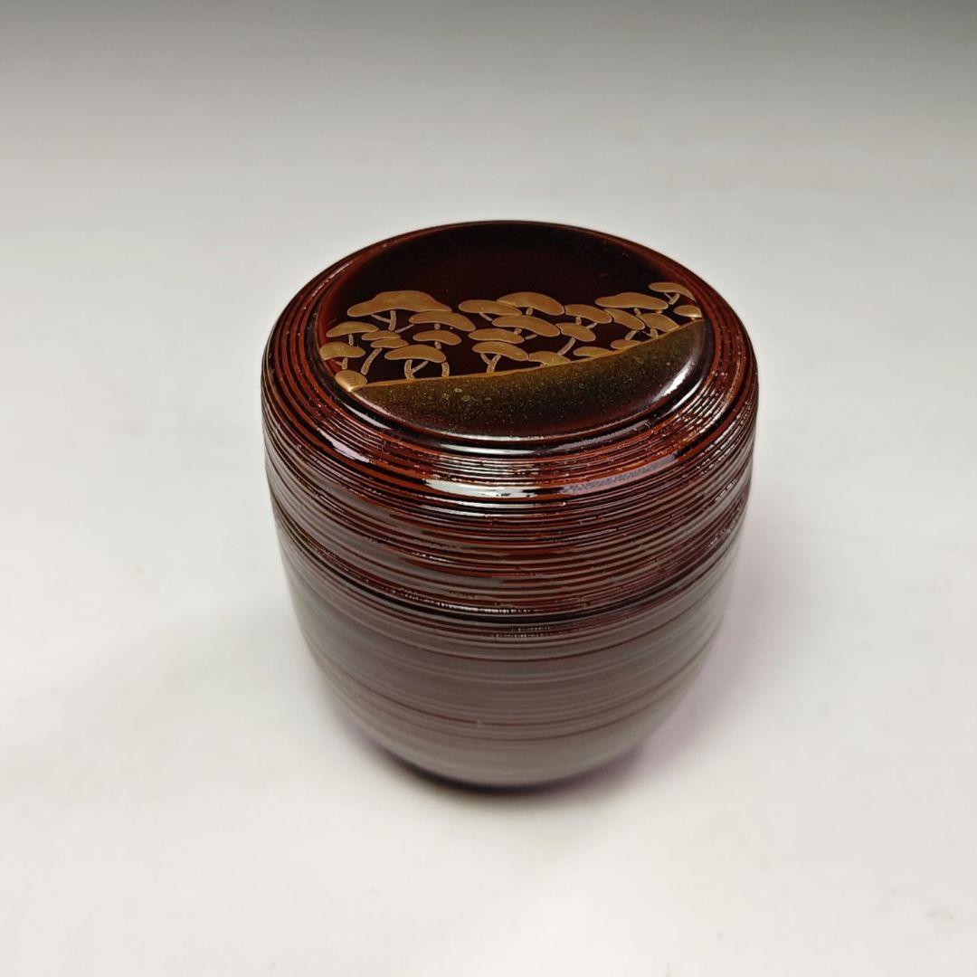 イ675 棗『多田桂寛作』『光琳松蒔絵　中棗 共箱』茶道具