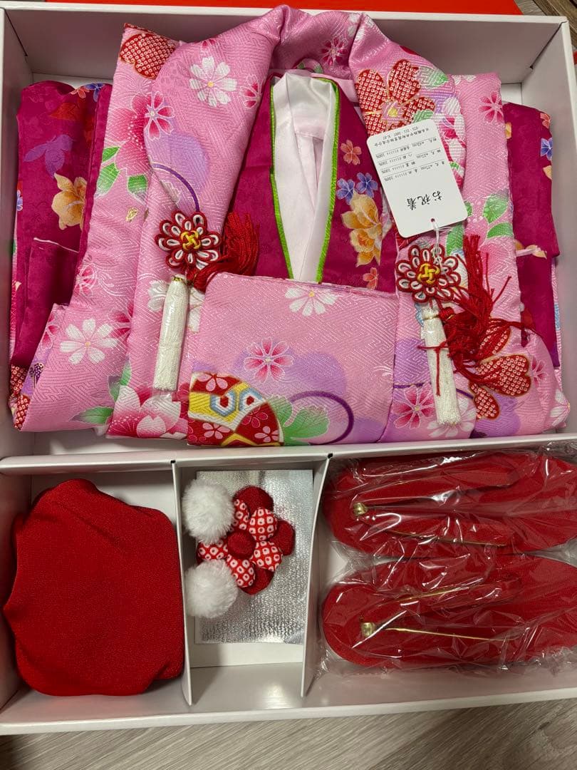 七五三 花柄 ピンク衣装セット