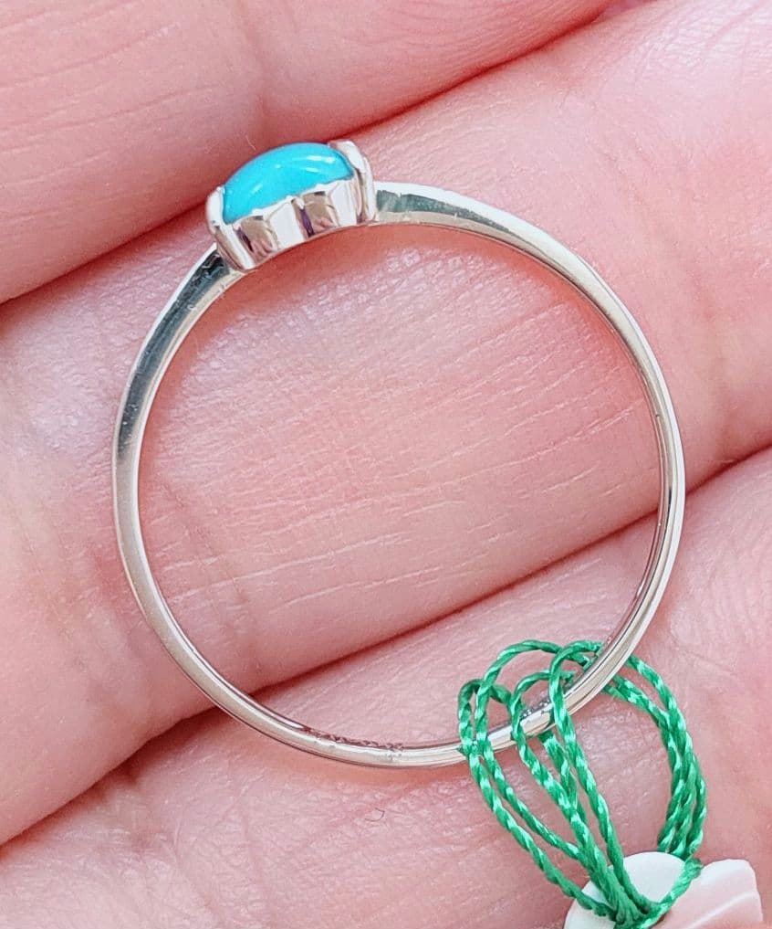 未使用品 pt900 天然ターコイズ ダイヤモンド リング