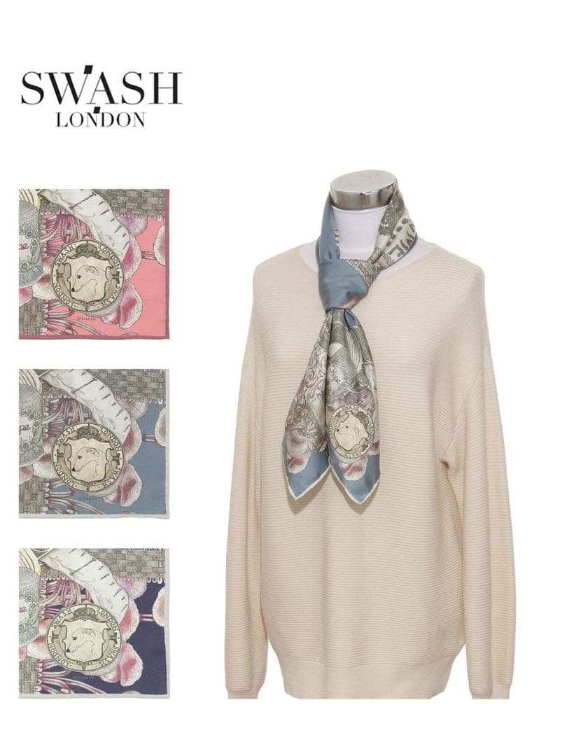 み　スカーフ　スウォッシュロンドン(SWASH LONDON) ピンク