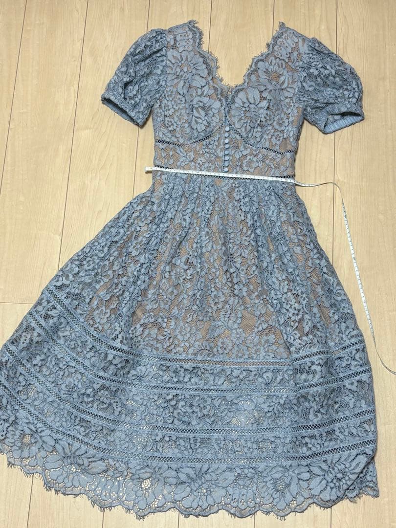 Self portrait セルフポートレート 総レースドレス ワンピース水色