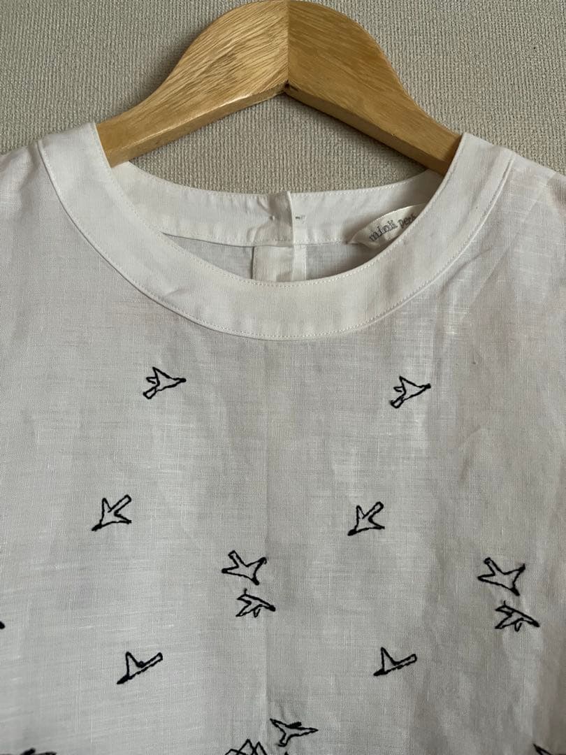 【SALE】ミナペルホネン forest to bird リネン　半袖　ブラウス