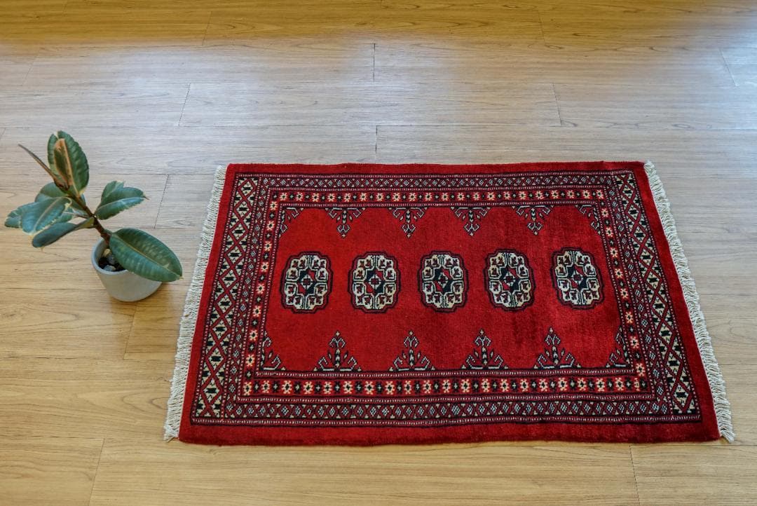 トルクメン ボハララグ 手織り絨毯 93×62cm パキスタン