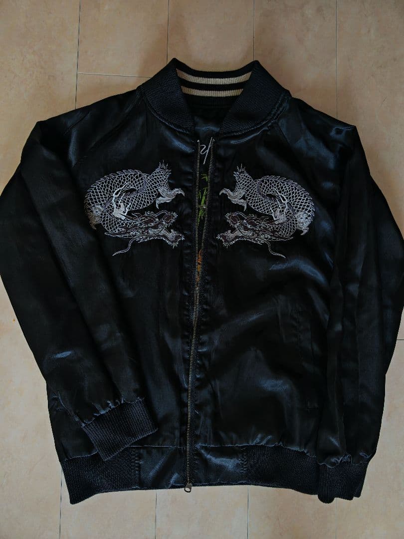 2面用 Studio Hiro Japanese 日本 スカジャン サテン 虎龍