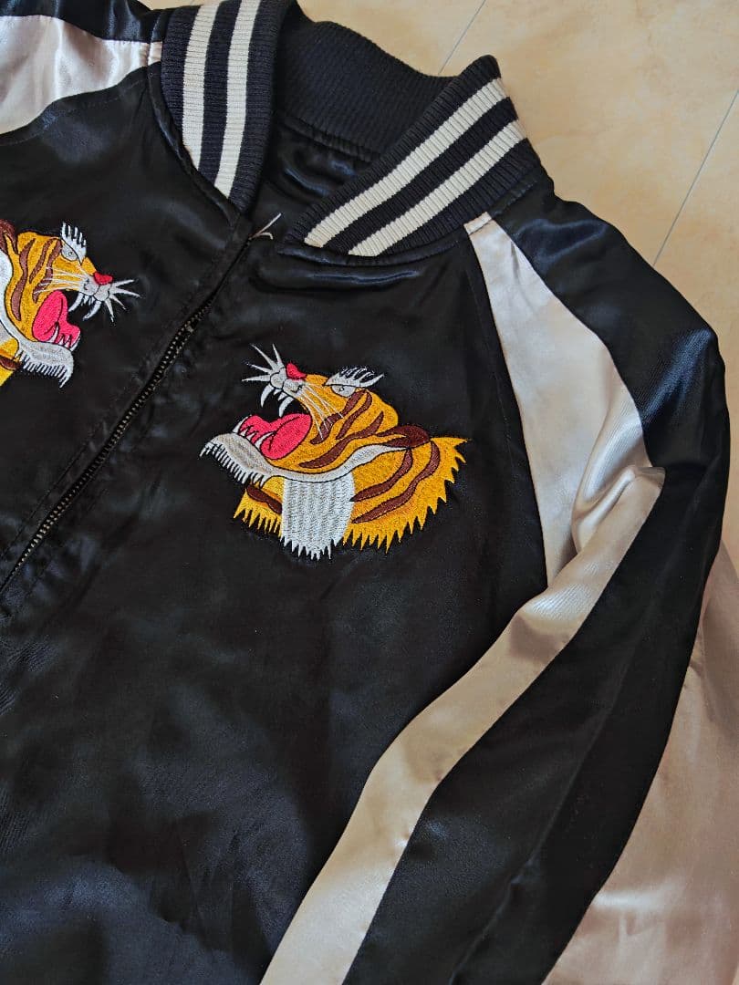 2面用 Studio Hiro Japanese 日本 スカジャン サテン 虎龍