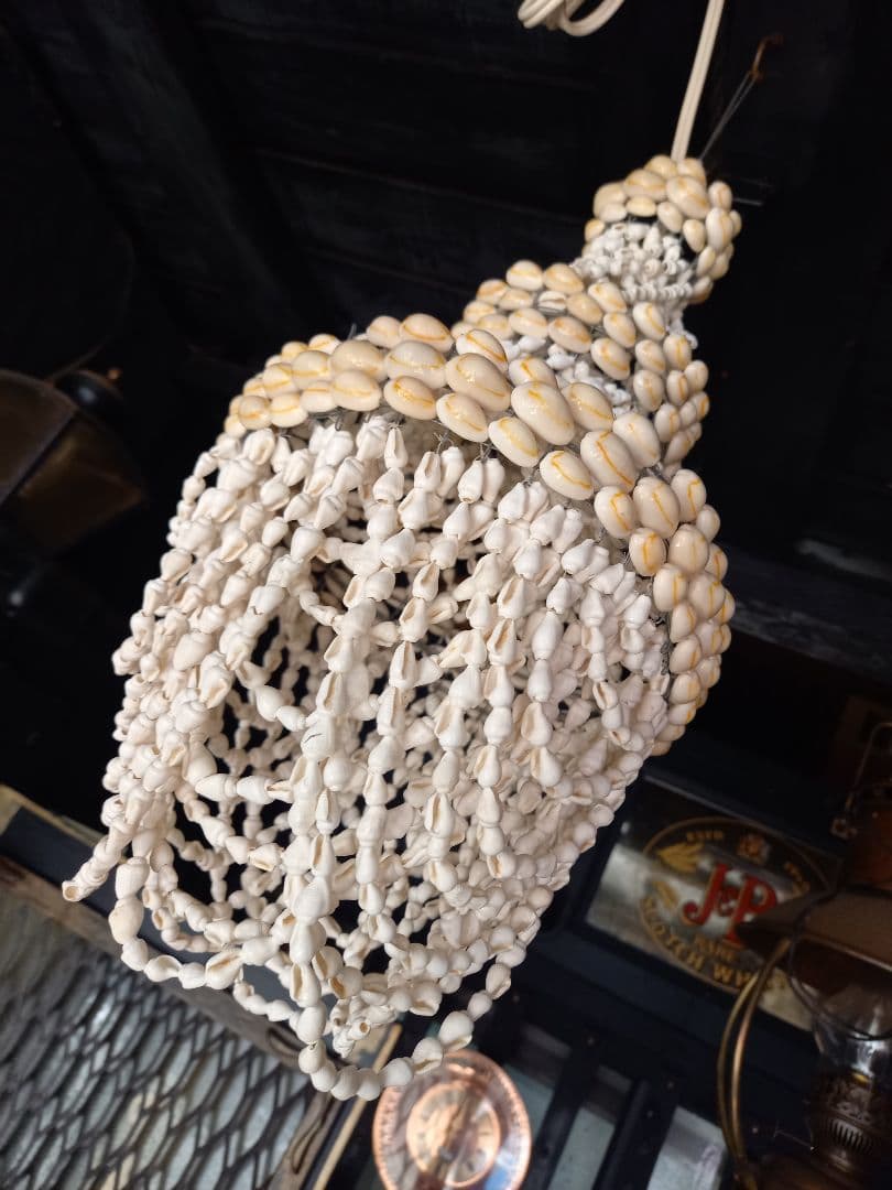 レア　フレンチ　シェル　ビーズ　シャンデリア　ハンギング　ランプ
