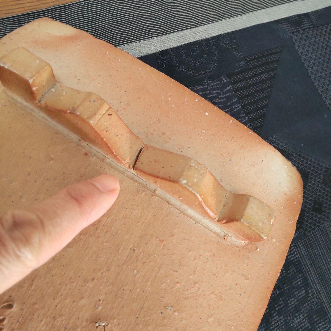 黒備前 脚つき皿 2枚 備前焼