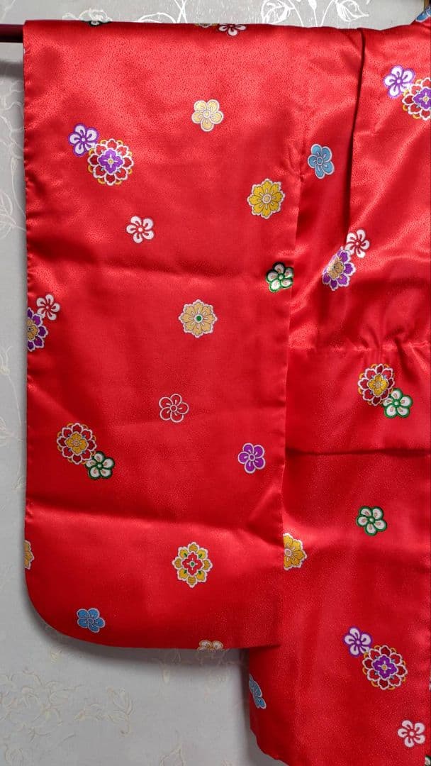 RK538洗える子供着物着丈73センチ裄丈42センチ綺麗美品