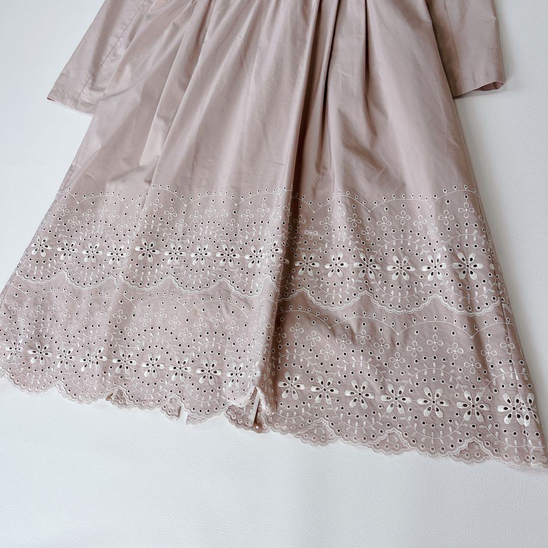 未使用✨近年TOCCA CIERO フーデッドコート 刺繍　レース　ピンク