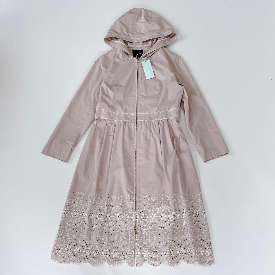 未使用✨近年TOCCA CIERO フーデッドコート 刺繍　レース　ピンク