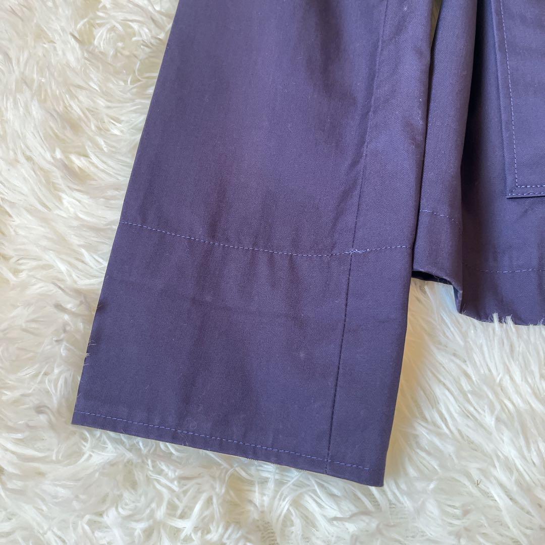 極美品　バーバリー　ハーフトレンチコート　ノバチェック　ベルト　ネイビー