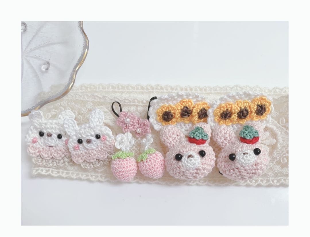 ハンドメイドベビーヘアクリップ  ヘアゴム　めーとる様
