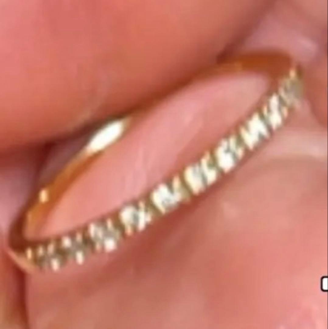 k18 ダイヤモンド ハーフエタニティリングリング