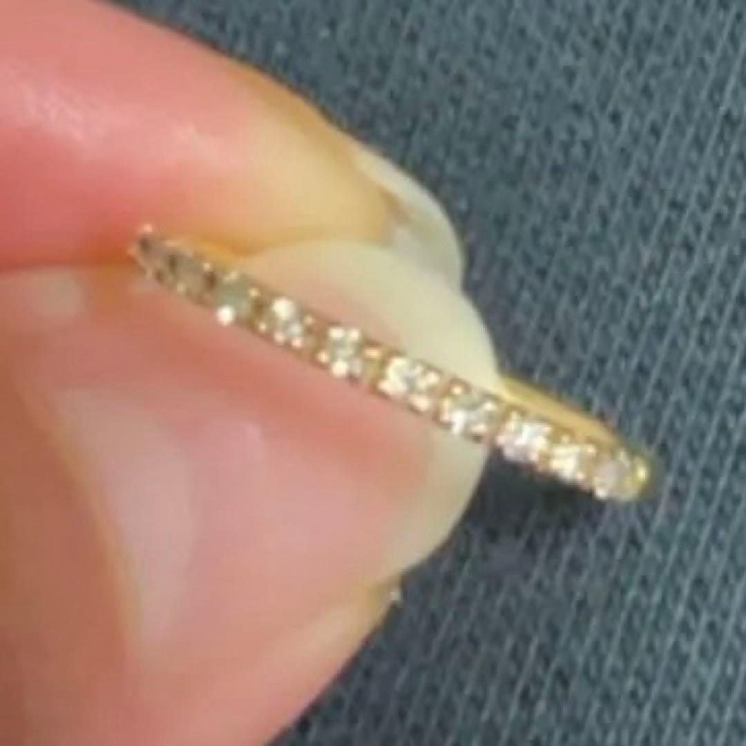 k18 ダイヤモンド ハーフエタニティリングリング