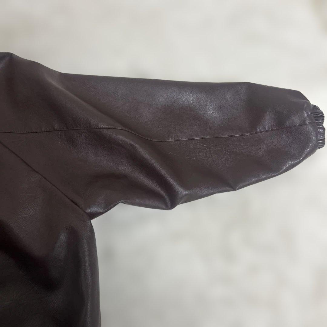 【美品】HUF ハフ フェイクレザー プラントリーフ パーカー ブルゾン XL