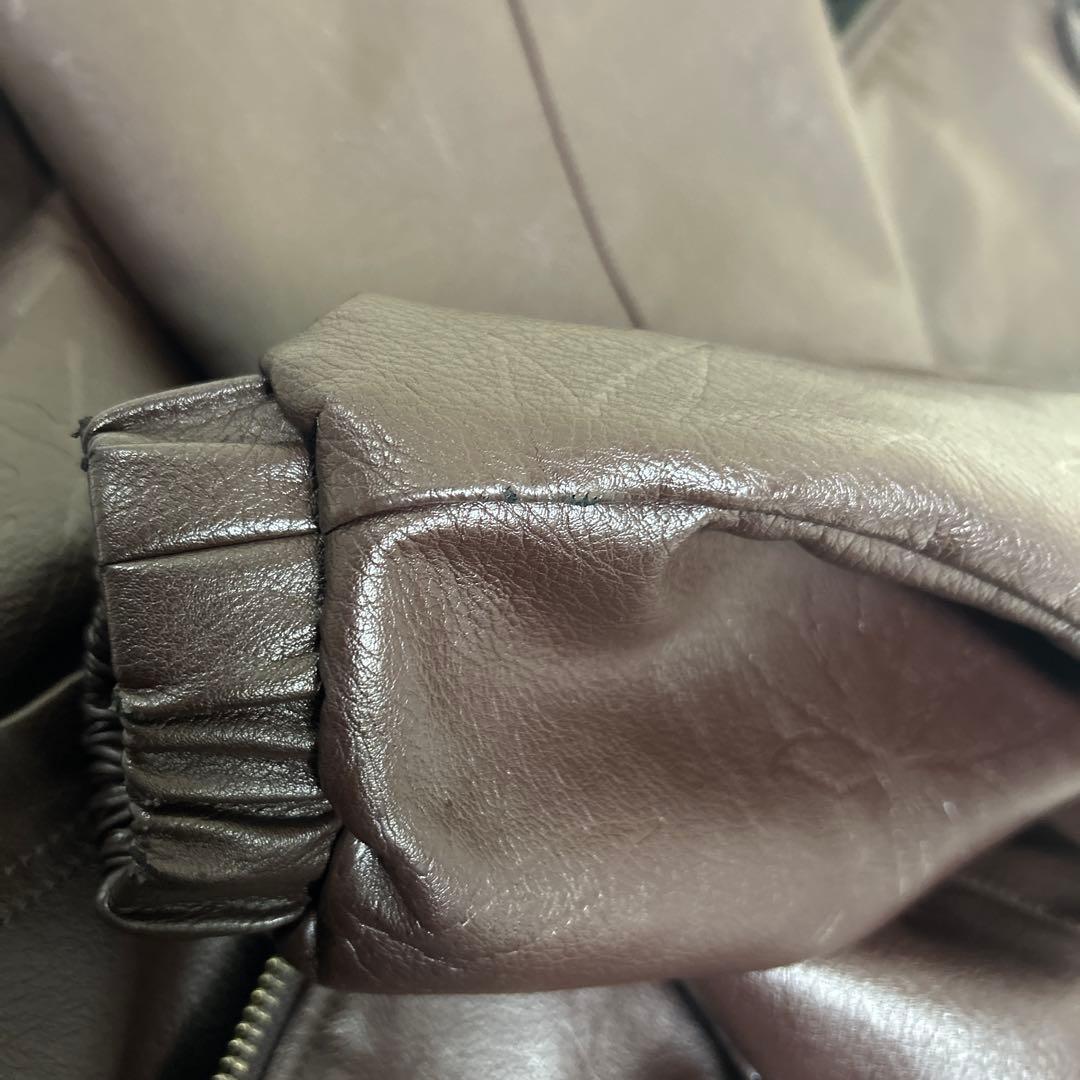 【美品】HUF ハフ フェイクレザー プラントリーフ パーカー ブルゾン XL