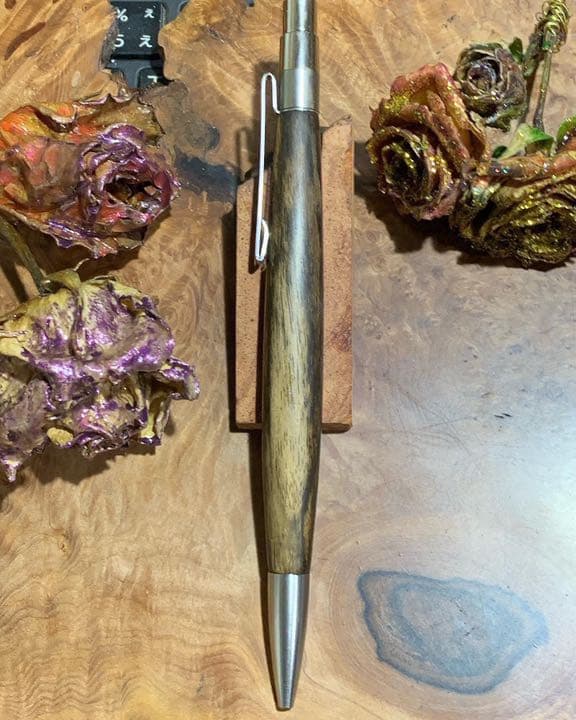 黒柿杢ノック式ボールペン