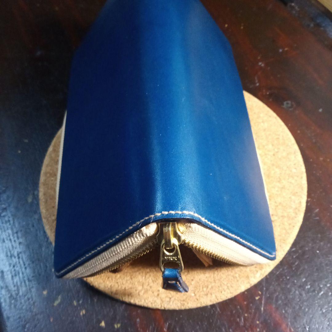 【送料込み】ラウンドファスナー　長財布　ネイビー