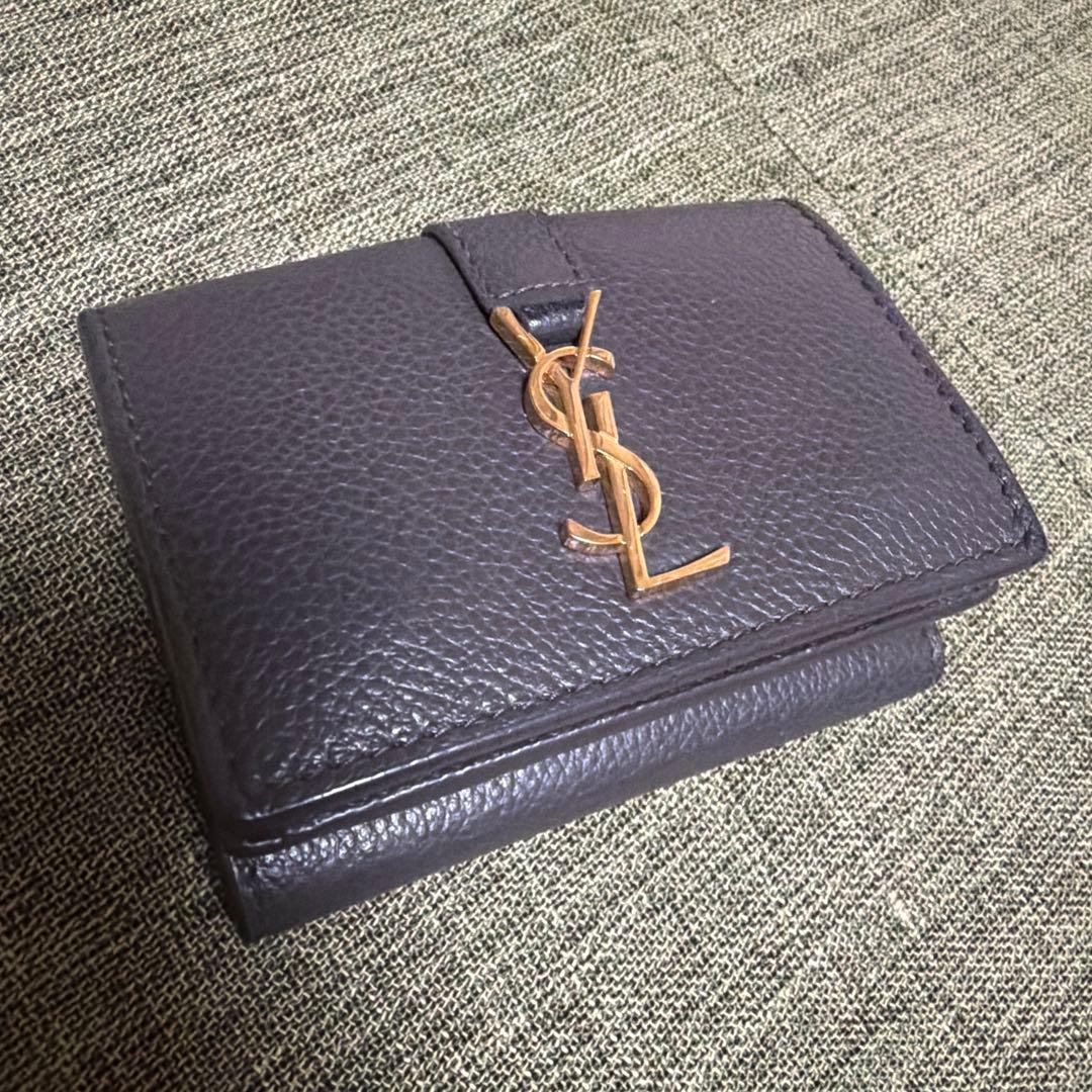 Saint Laurent 三つ折り財布 ダークグレー