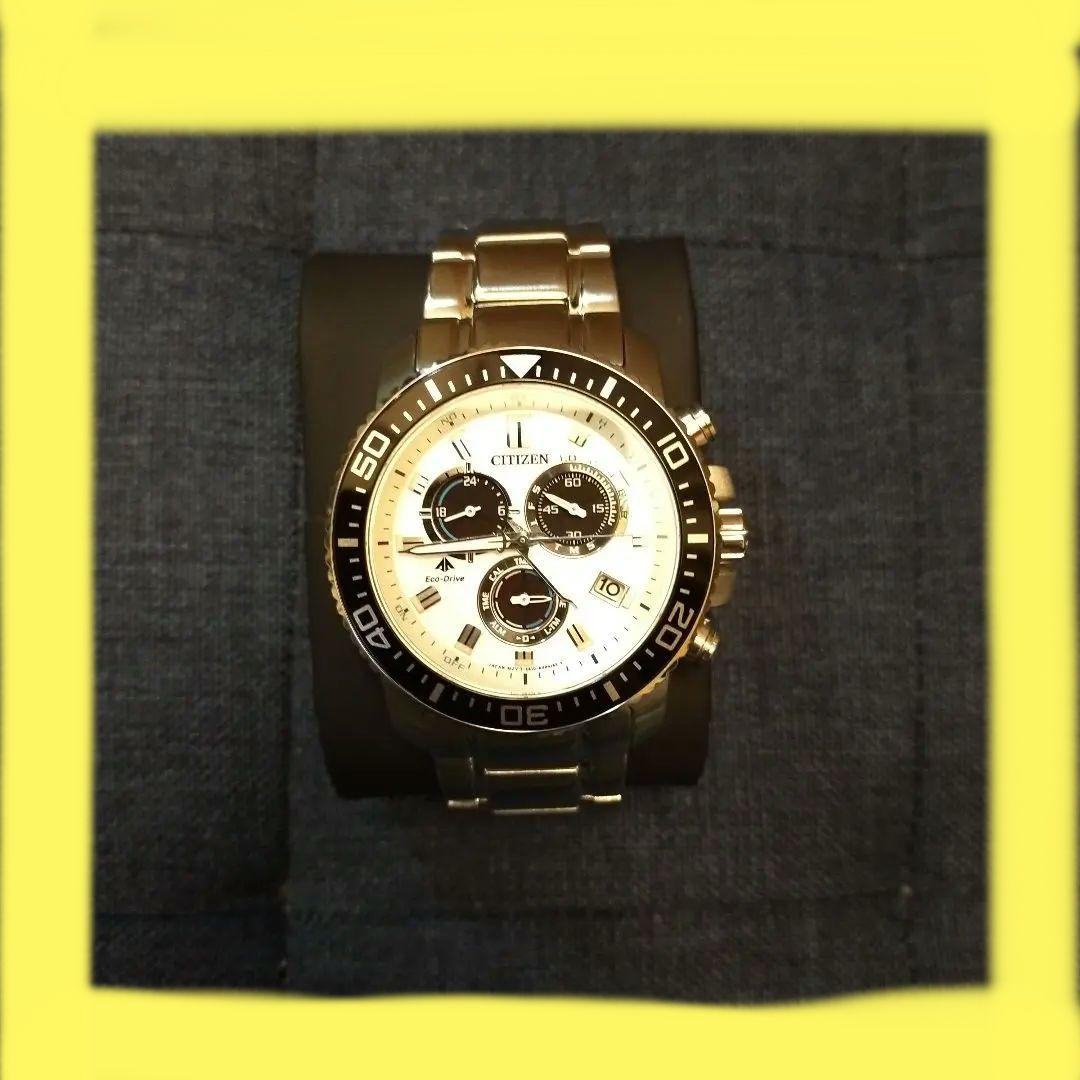 美品CITIZEN プロマスタークロノグラフ電波ソーラー腕時計 シルバー限界価格