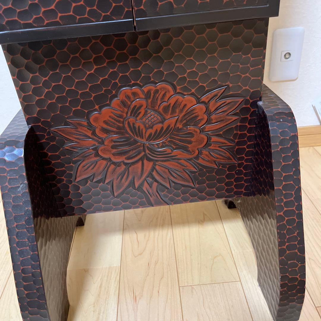 昭和レトロ　鎌倉彫三面鏡