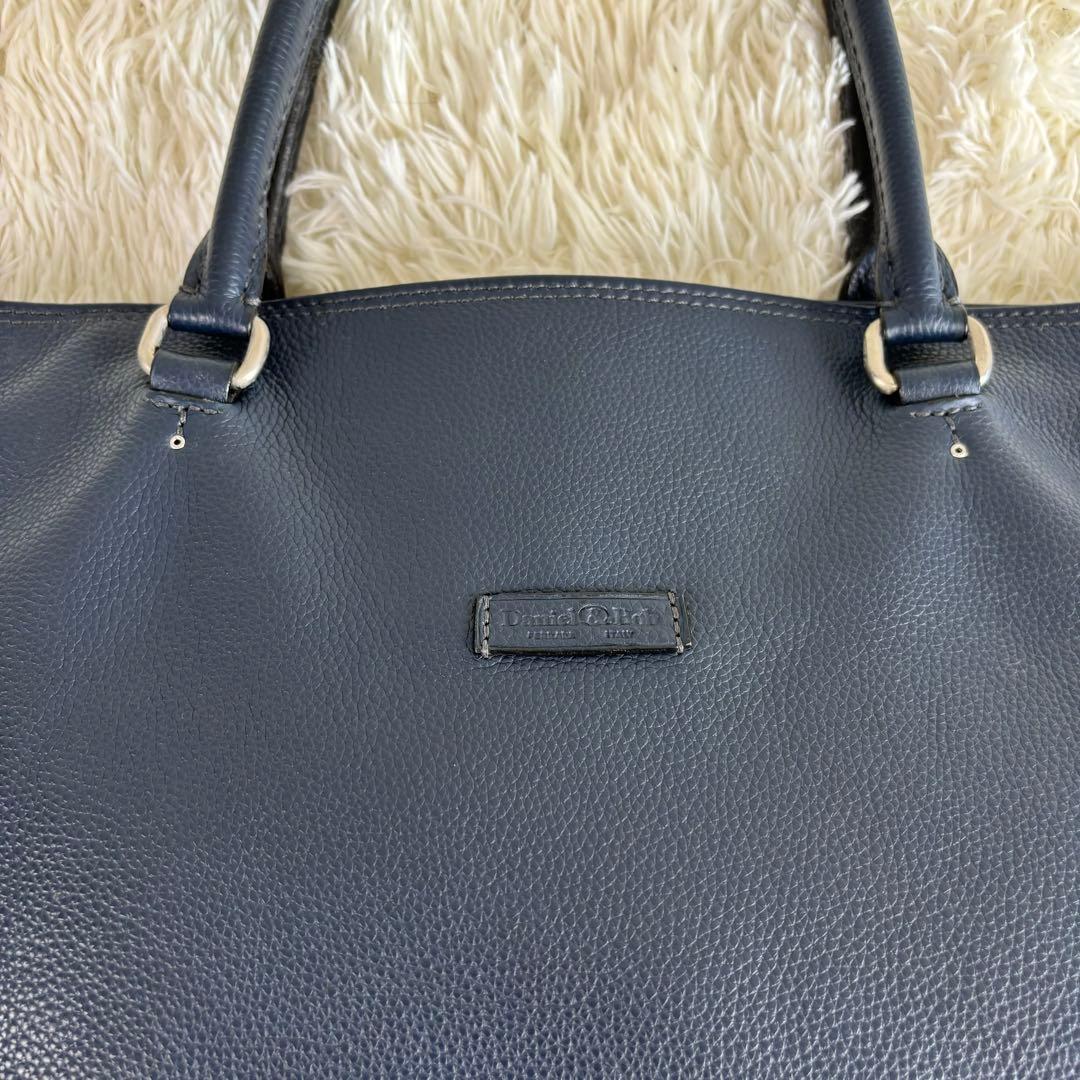 ダニエルアンドボブ レザー トートバッグ ネイビー A4収納可