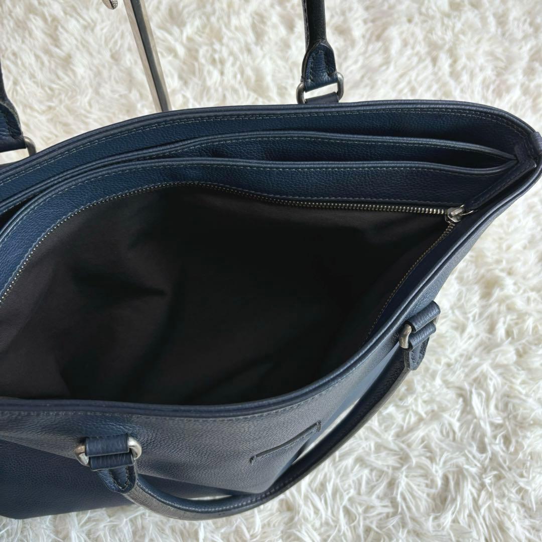 ダニエルアンドボブ レザー トートバッグ ネイビー A4収納可