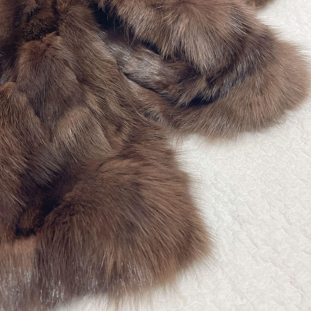 タグ付き◆ロシアンセーブル 毛皮　ファーマフラー　ティペット　ストール　LILA