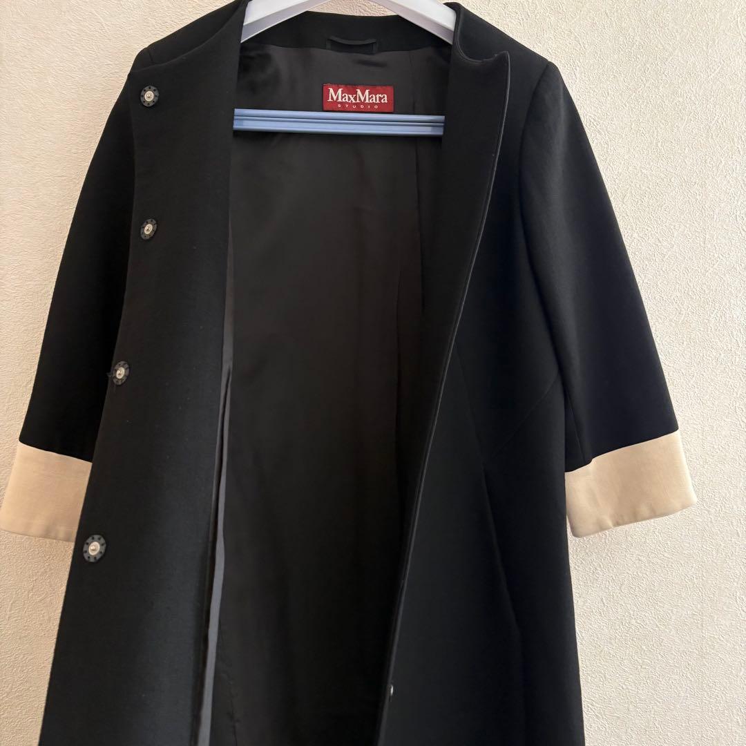 売約済み　マックスマーラ　ノーカラー　コート
