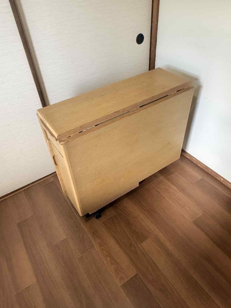 折りたたみダイニングテーブル 引き出し付き キャスター付き 引き取り限定