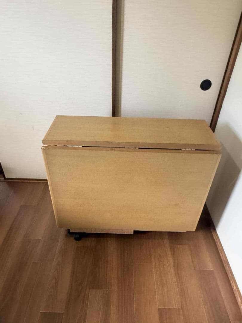 折りたたみダイニングテーブル 引き出し付き キャスター付き 引き取り限定