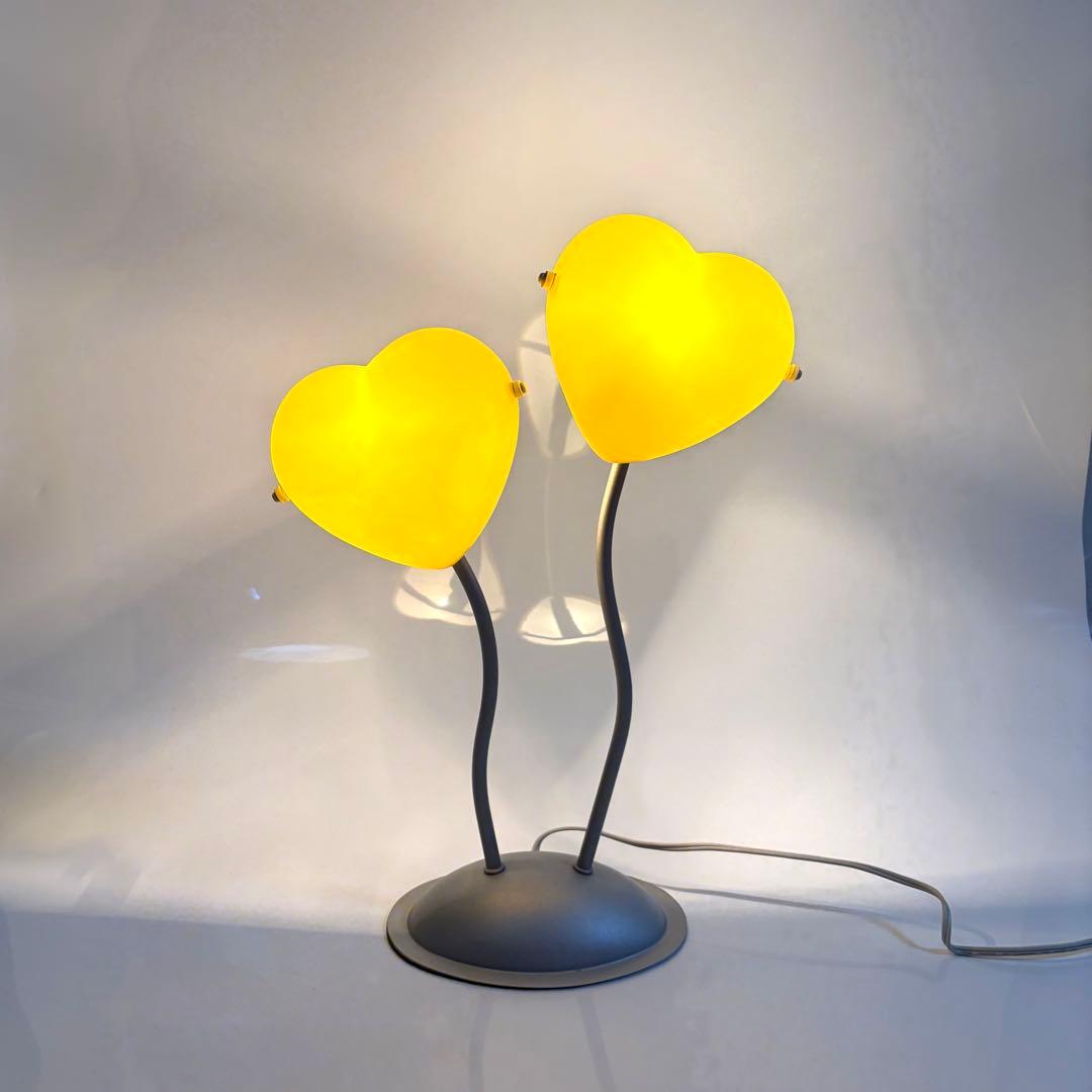 フロアスタンド　ハート　ガラス　ポストモダン　ビンテージ　ミッドセンチュリー