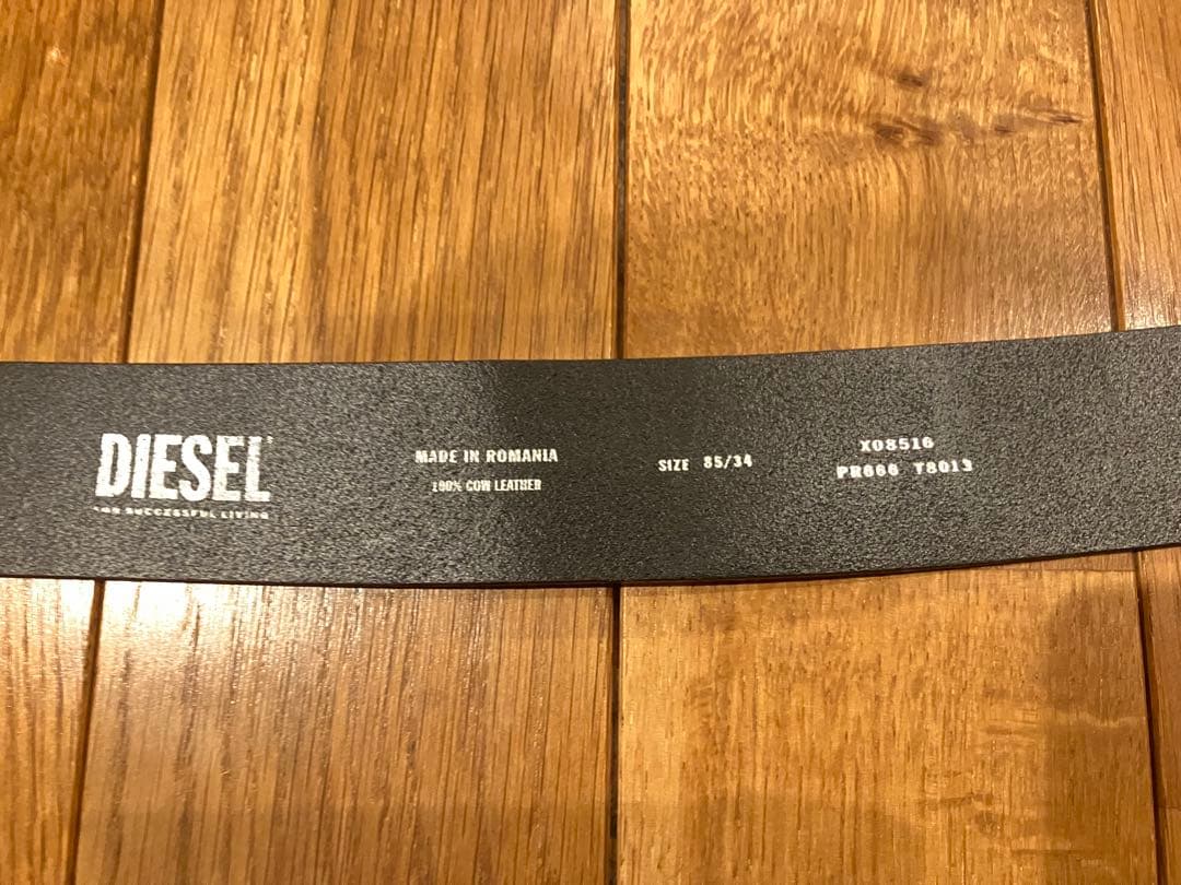 DIESEL ブラック ベルト 85㎝　ノベルティケース付