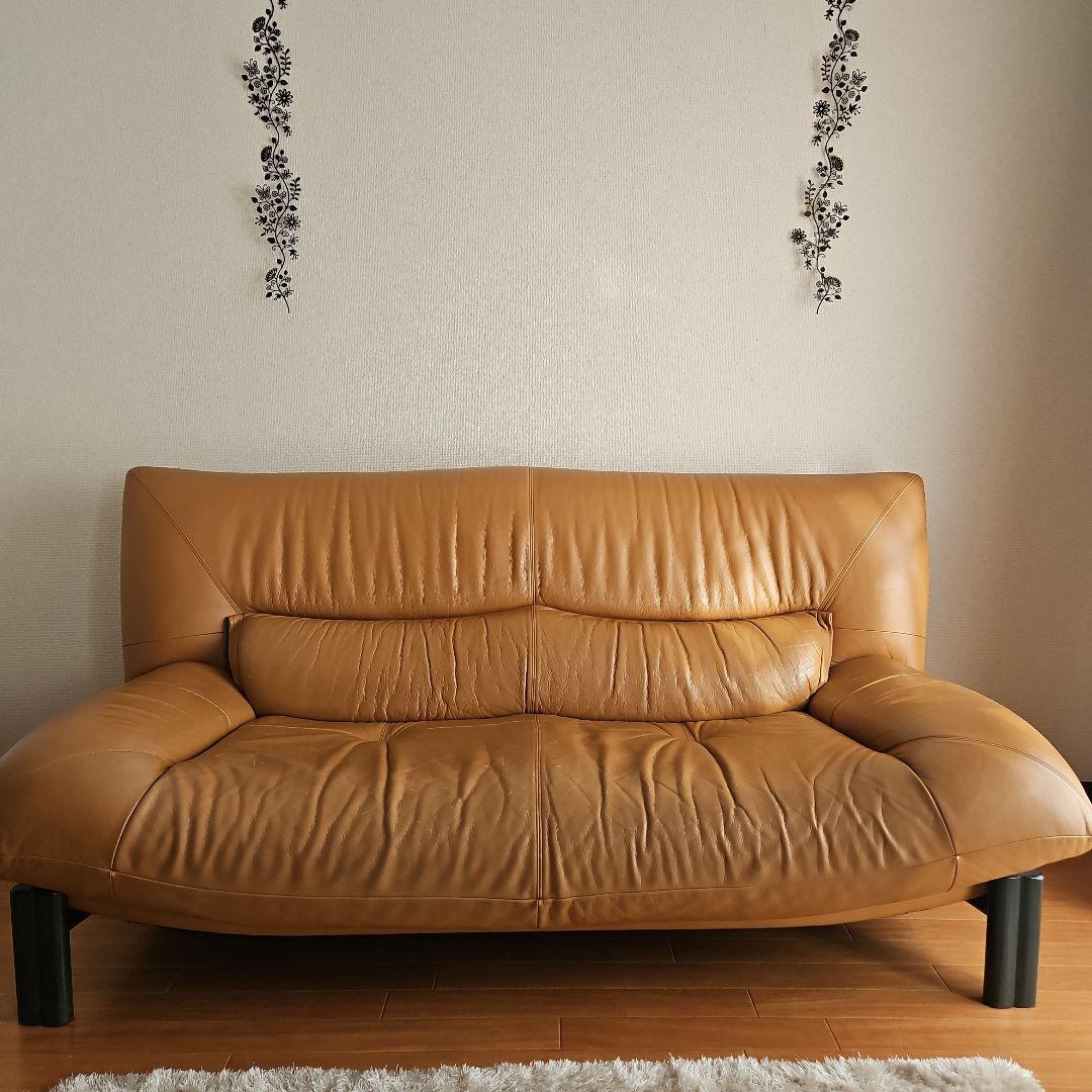 カリモク　Karimoku　レザー　ソファ　3人掛け