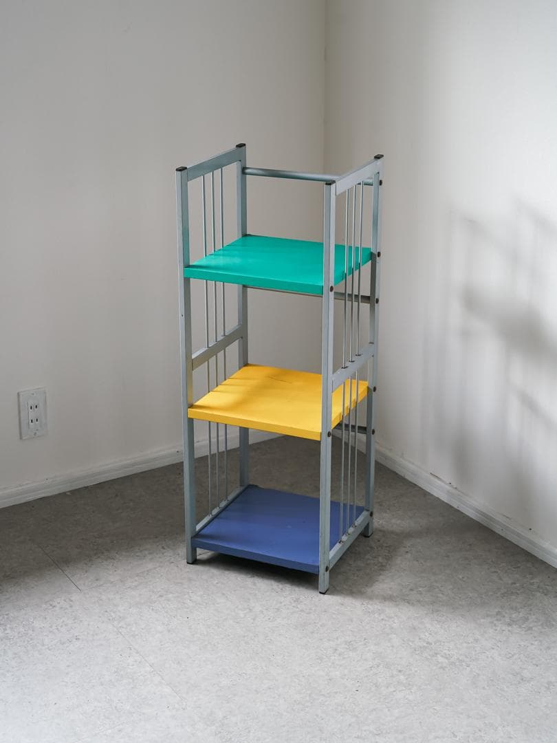 vintage shelf ポストモダン 3段 スチールシェルフ レトロポップ