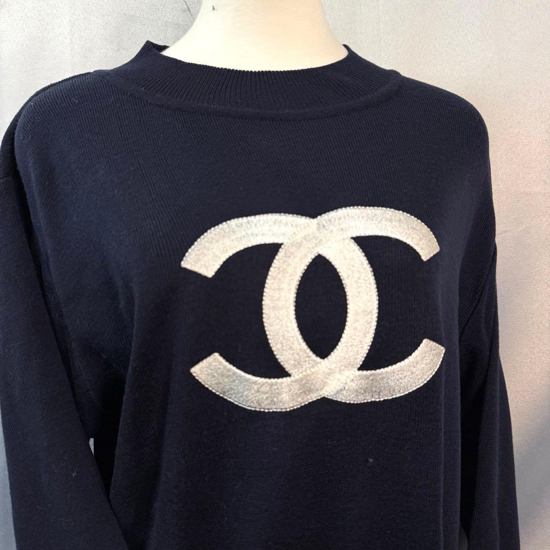 シャネル　ヴィンテージ　ニットワンピース　ココマーク