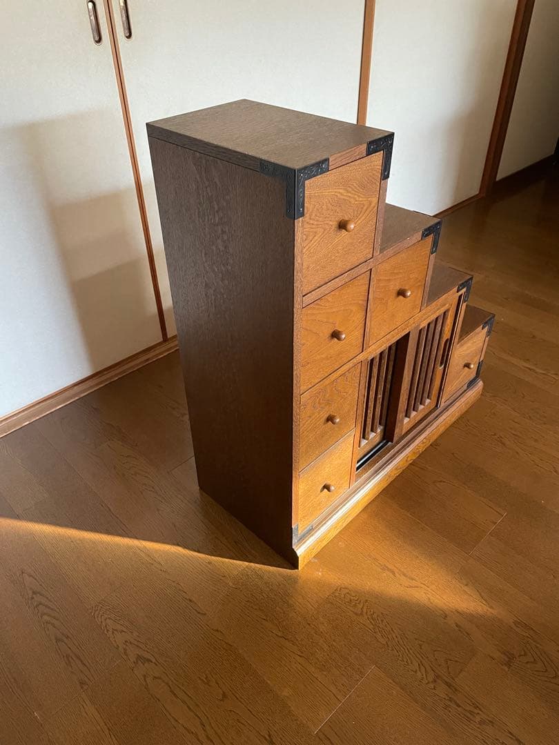 葉山家具 階段タンス（階段型木製収納キャビネット）