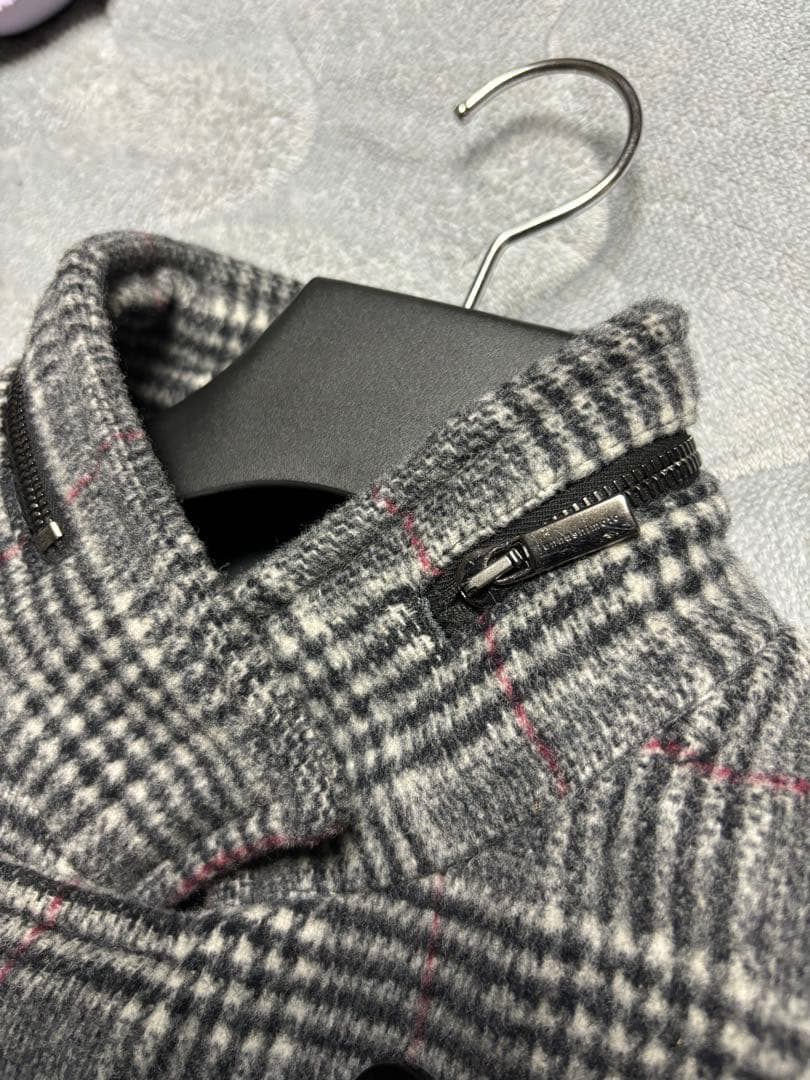 junhashimoto チェック柄オーバーベルテッドコート　サイズ３