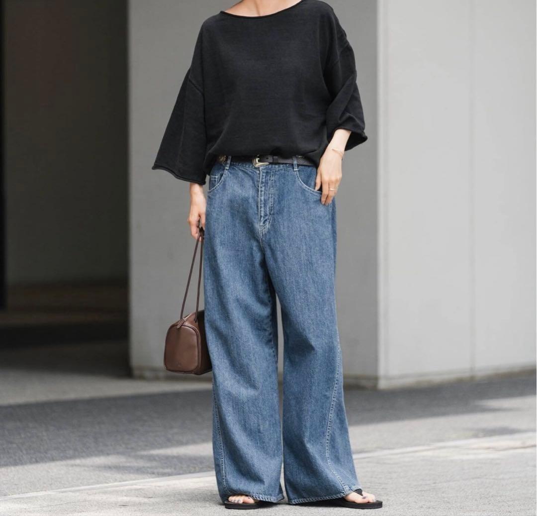 タイムセール　FRAMeWORK バレルフォルムデニムパンツ　ブルー　40