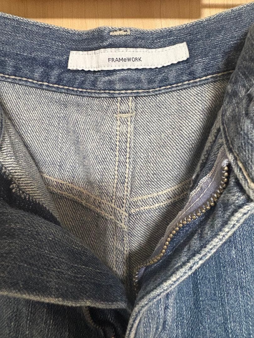 タイムセール　FRAMeWORK バレルフォルムデニムパンツ　ブルー　40