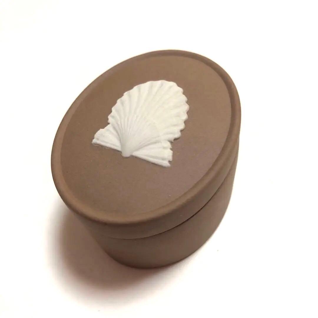 レア　英国ヴィンテージ ウェッジウッド ジャスパーウェア 豆型ボックス