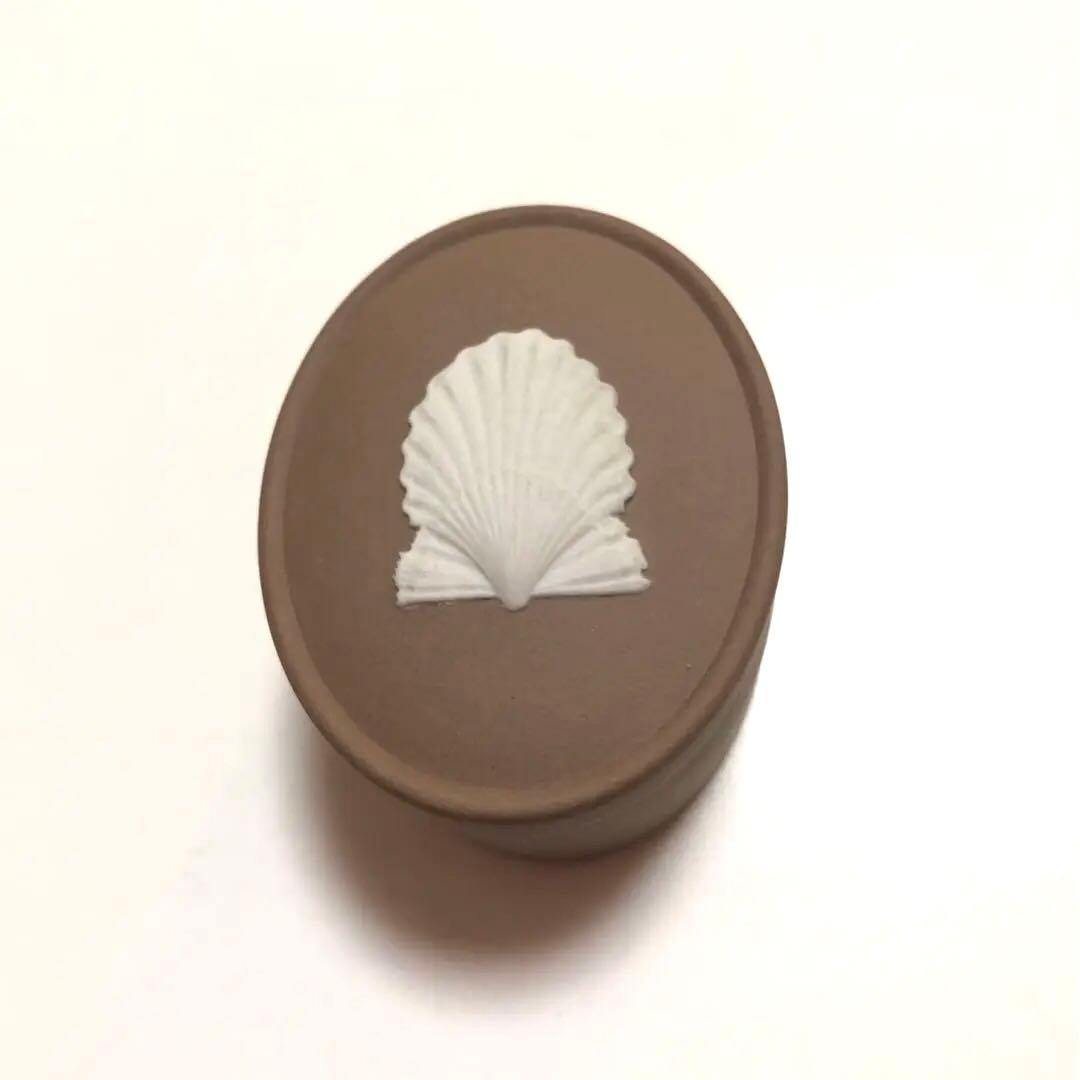 レア　英国ヴィンテージ ウェッジウッド ジャスパーウェア 豆型ボックス