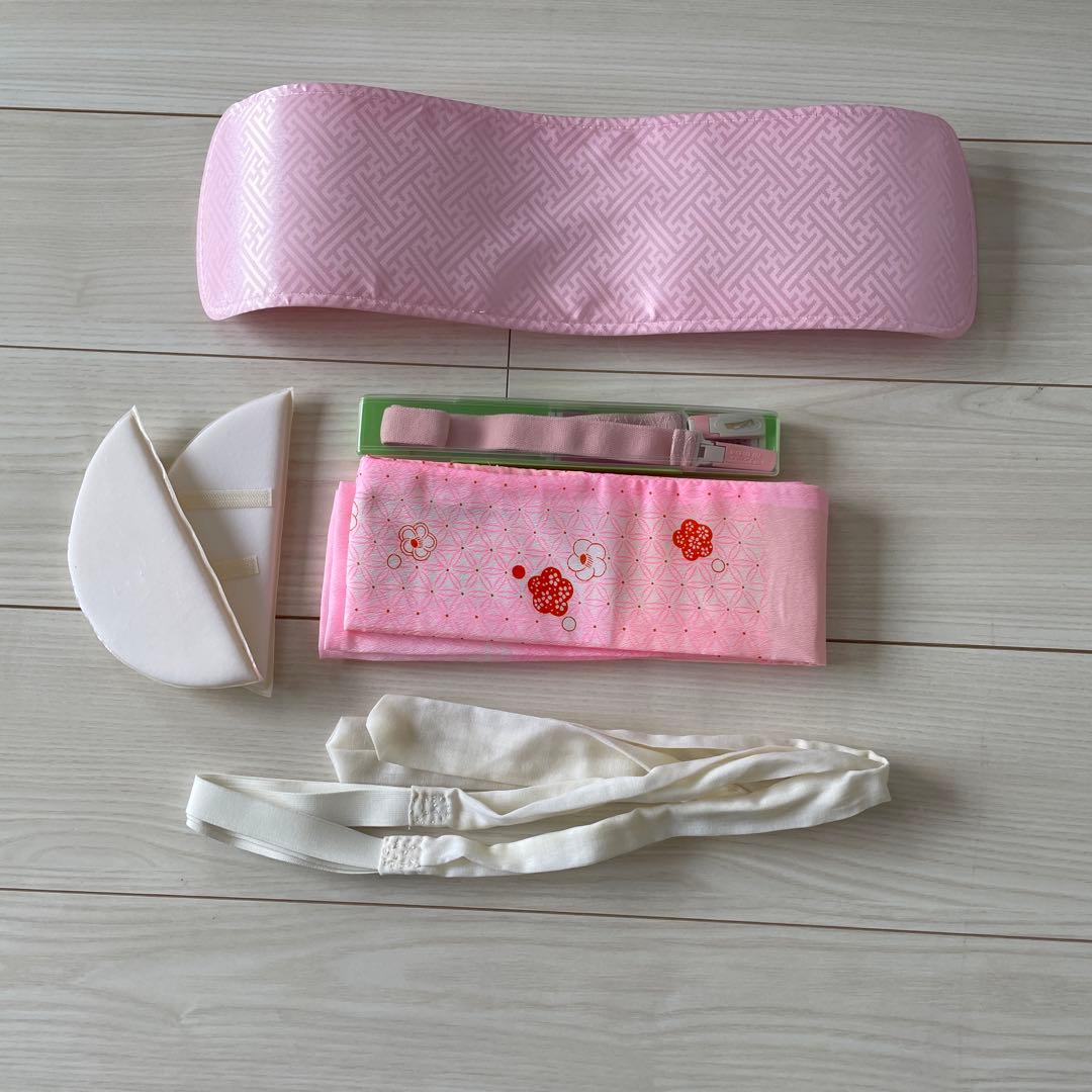 総絞り振袖 花柄 金糸刺繍　帯と小物セット