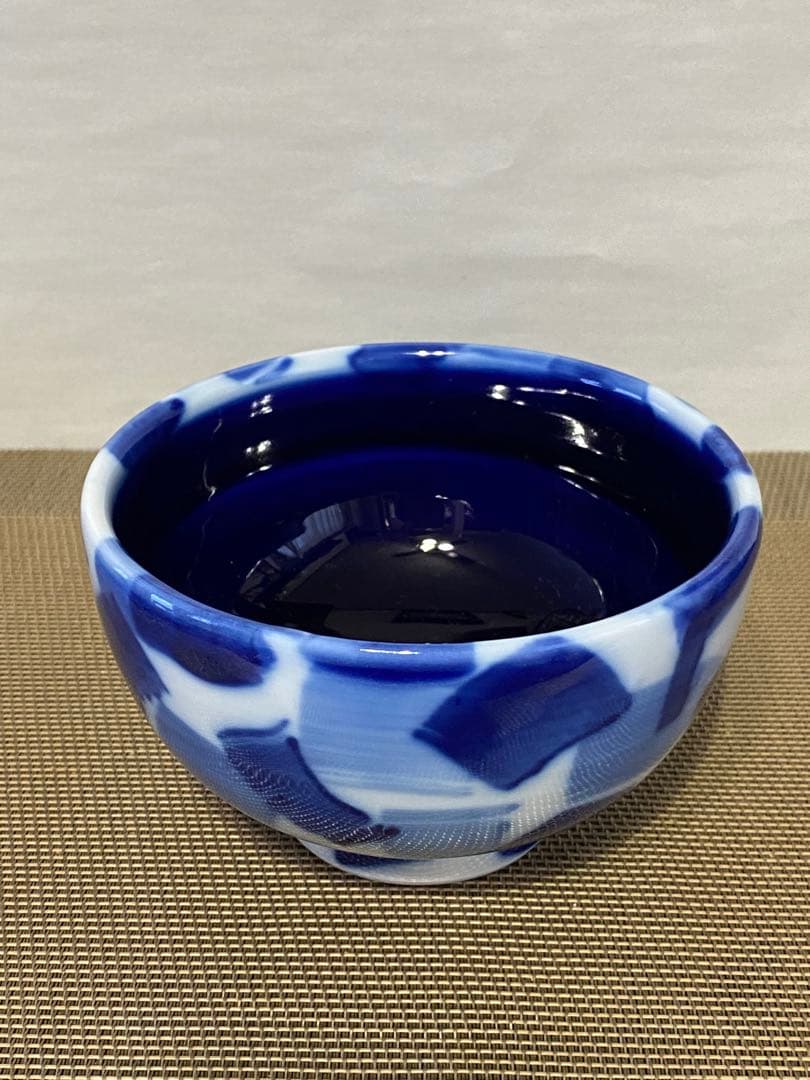 青と白の抽象模様の飯碗Ivan Weiss ロイヤルコペンハーゲン