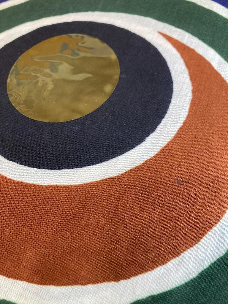 現品限り 希少　太郎鯉 鯉のぼり 赤/黄5m 目シール　木綿 新品 昭和レトロ