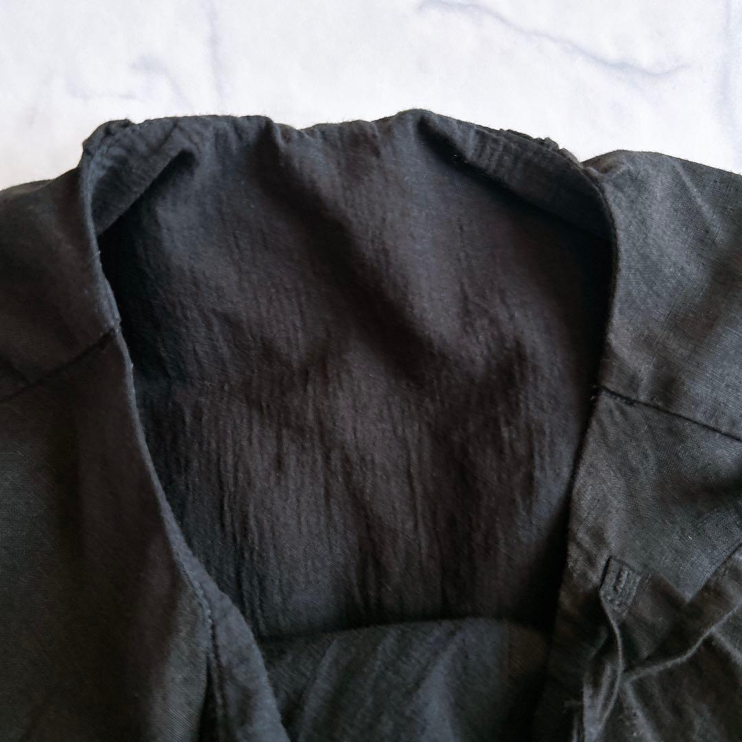 nest Robe　ネストローブ　アップサイクルリノ　ペアーブラウス　黒　日本製