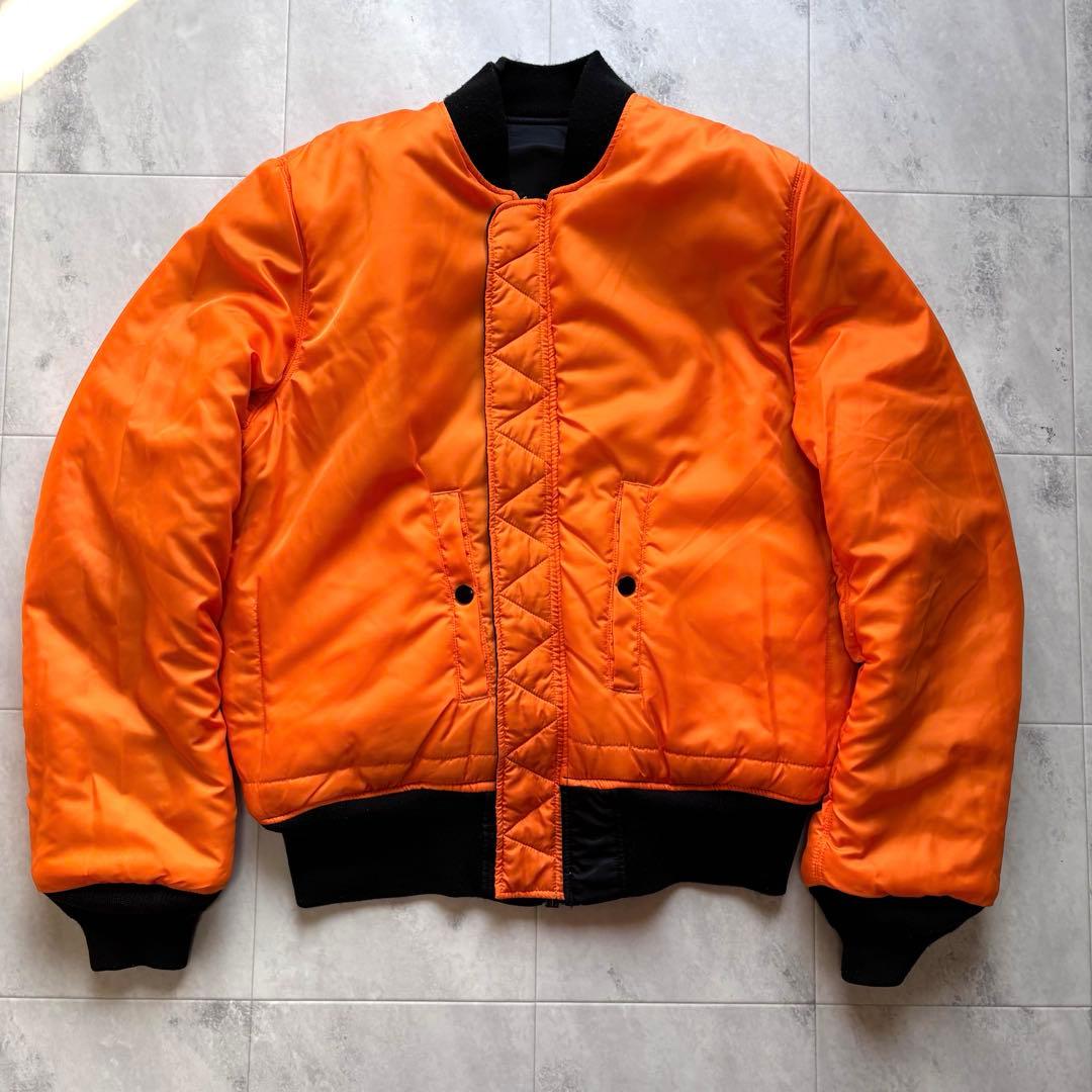 【美品】アルファ MA-1 フライトジャケット ブラック L 短丈 リバーシブル