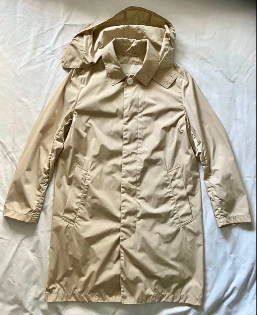 MACKINTOSH ステンカラーコート 38 撥水 フード着脱可 ベージュ