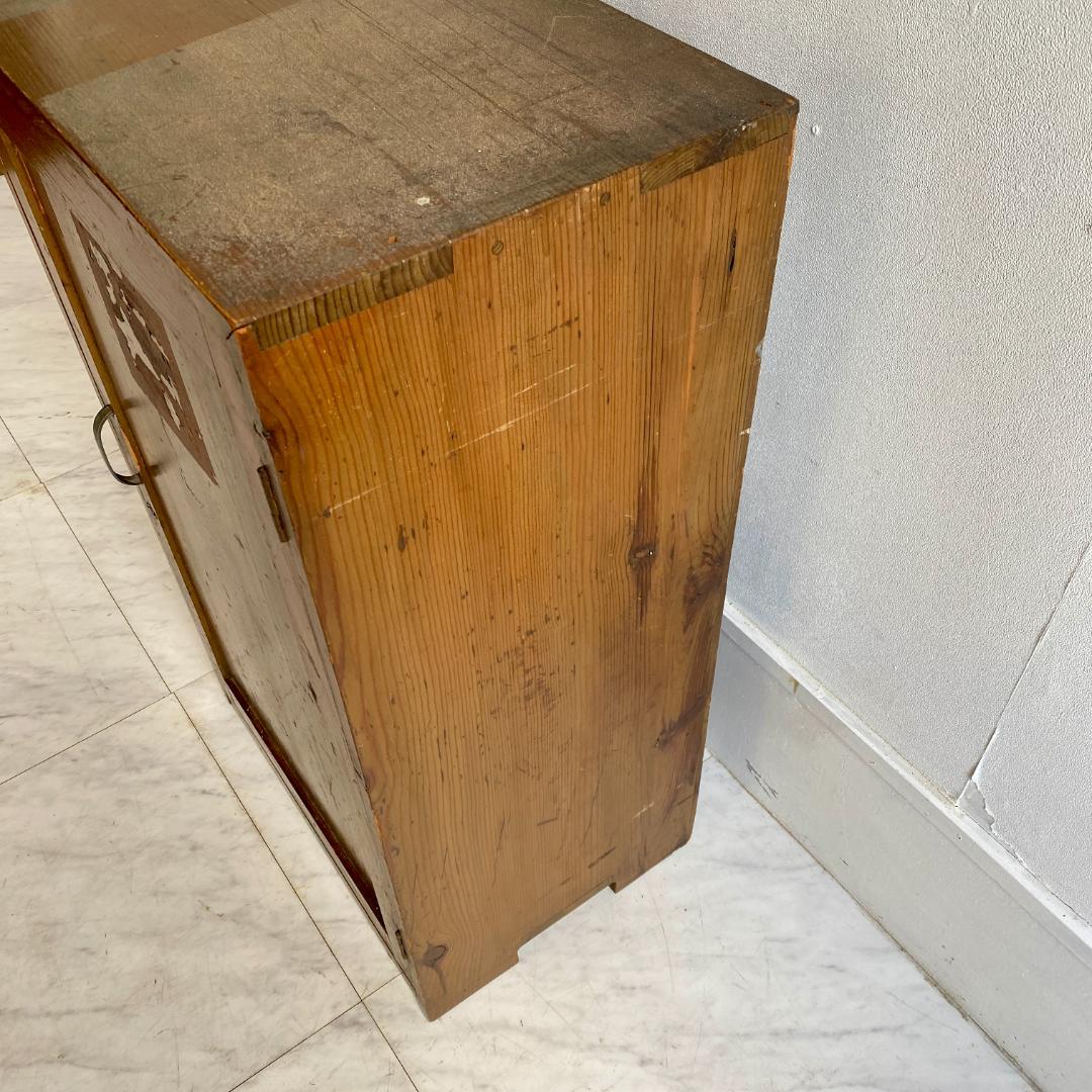 昭和レトロ 木製 収納棚 本棚 キャビネット 古道具 アンティーク 食器棚 書庫