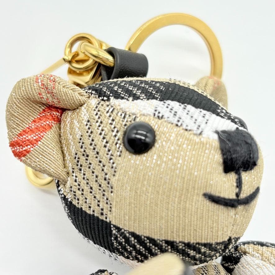 【希少・極美品】バーバリー トーマスベア チャーム ラメ糸 織り込み チェック柄